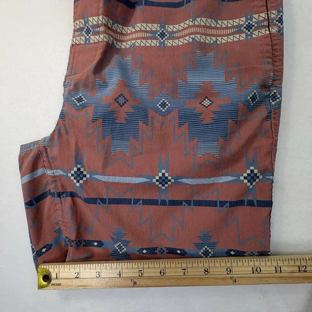 Faherty Board Shorts Mens 36 Multicolor Aztec Print Stretch Swim Surf Beach